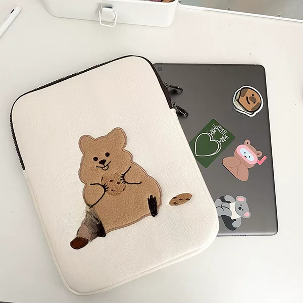 Cross-border teteteum Korea ins chestnut biscuit bear laptop bag 13.3 inch liner bag 15.6 inch