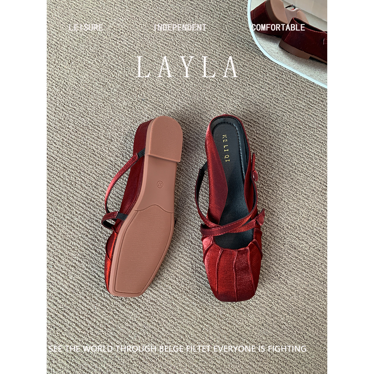 Media pantuflas de Baotou en estilo francés, zapatos de hadas en el exterior, nuevos zapatos de temperamento de un solo pie en el verano de 2025