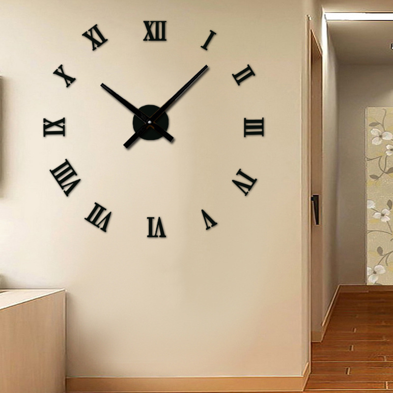 Fabricantes al por mayor transfronteriza tridimensional acrílico Roma pared reloj hogar sala de estar Fondo pegatinas de pared reloj creativo reloj luminoso