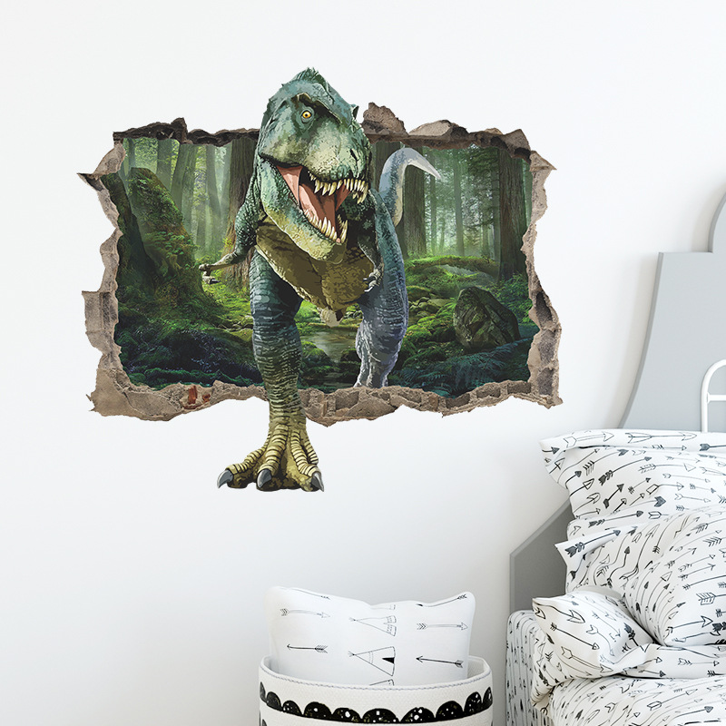 New Fashion 3d Sense Hole Dinosaur Wall Stickers display picture 1