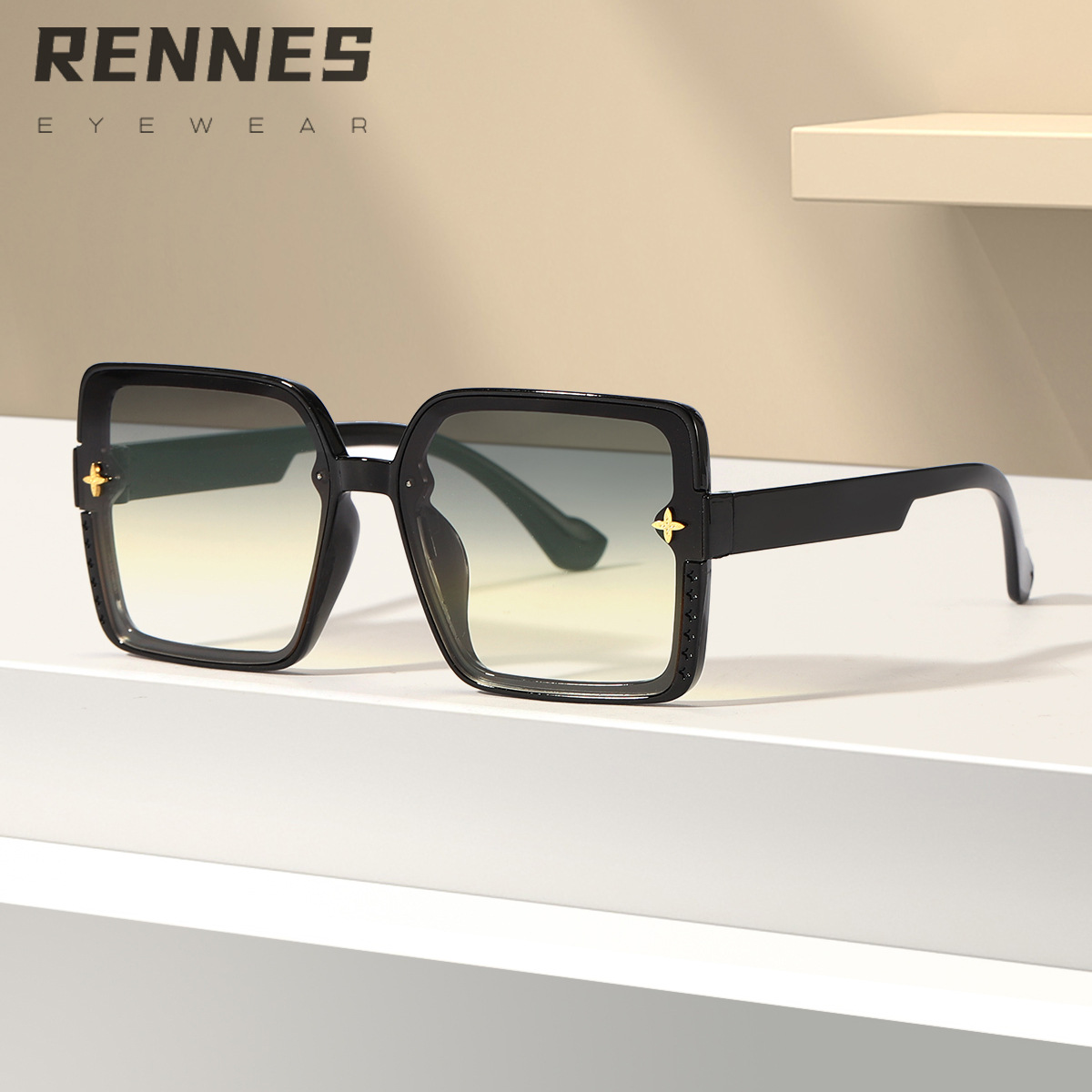 2024 nuevas gafas de sol de celebridades de Internet para mujer, el marco grande de verano es delgado y la cara es pequeña, las gafas de sol retro literarias de moda combinan con la tendencia