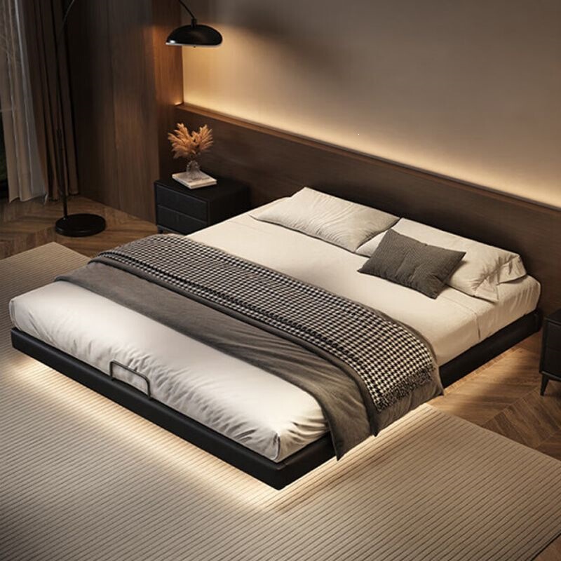 Bed Without Headboard, Floating Bed, Italian Minimalist Style Bed, Master Bedroom Double Bed, Large Bed, Smart Sensor Light Bed, Other Features Bed Without Headboard, Floating Bed, Italian Minimalist Style Bed, Master Bedroom Double Bed, Large Bed, Smart Sensor Light Bed, Other Features