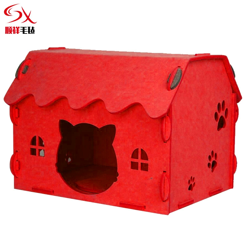 Фабричное войлочное кошачье гнездо Полузакрытое кошачье гнездо Four Seasons Универсальное утолщенное съемное и моющееся войлочное гнездо для домашних животных