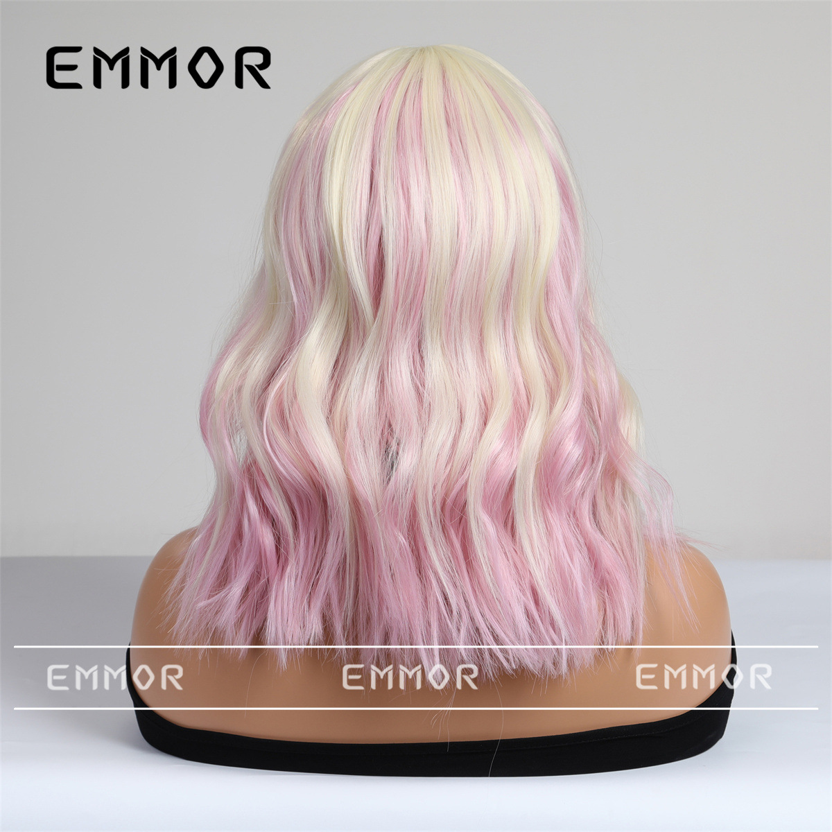 Cos peluca femenina Red rojo ondulación del agua medio corto pelo rizado natural realista Festival Nuevo y2g chica caliente cubierta de la cabeza completa