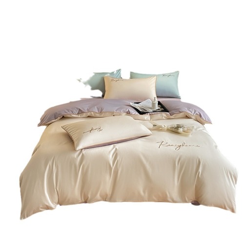 High-end 60-count long-staple cotton quilt cover single piece pure cotton quilt cover solid color double quilt sheet Jiangsu bedding