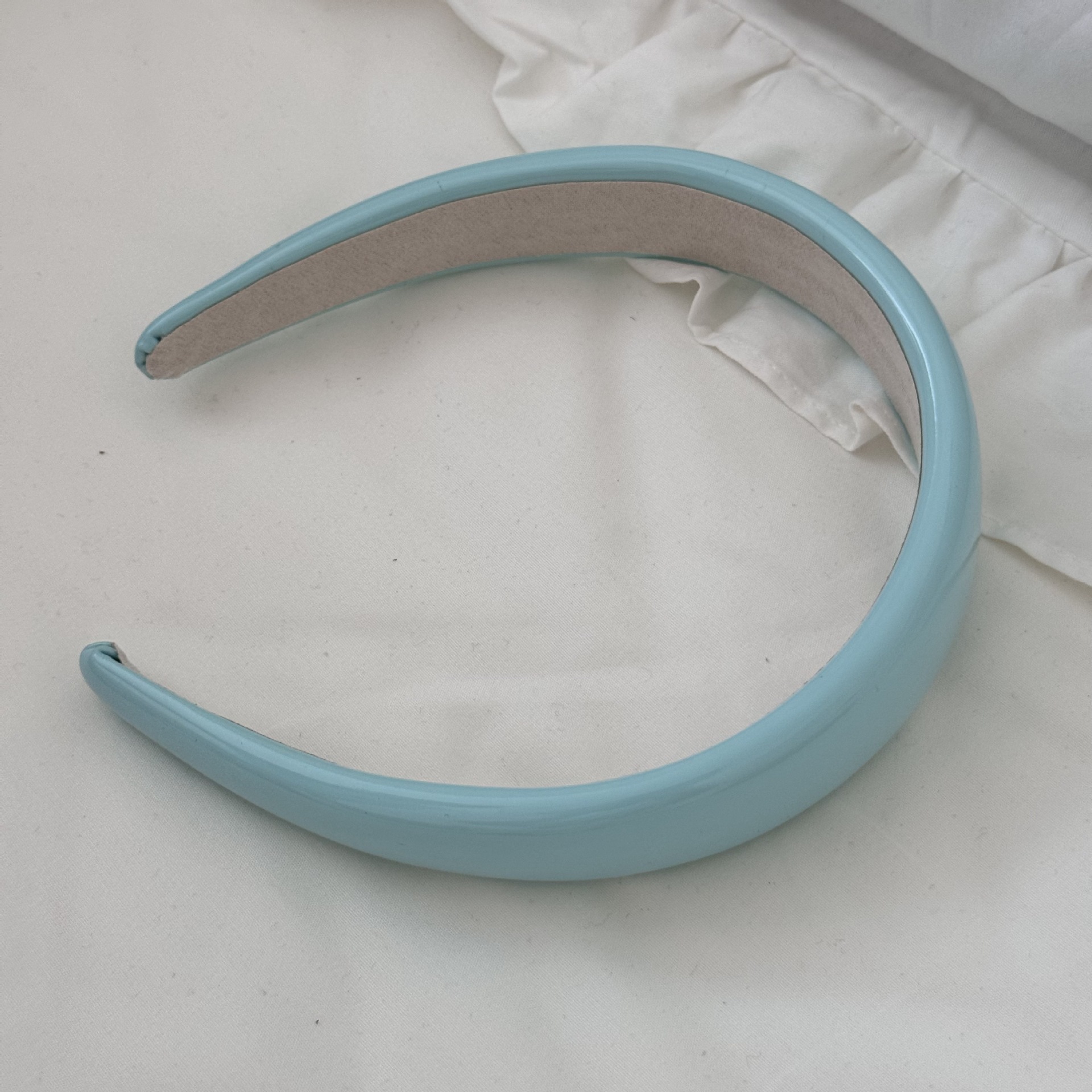 Korean style leather sponge hair band, French high top and wide edge hair clip headband, pressure hair accessory, versatile hair accessory undefined