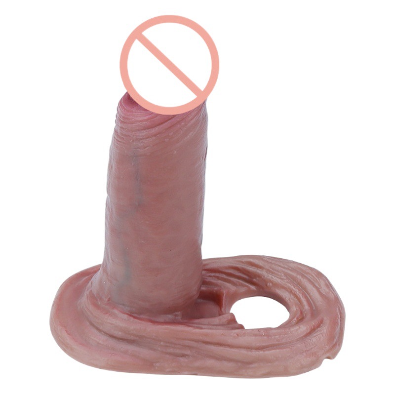 Conjunto de pene de simulación de silicona líquida conjunto de dientes de lobo audaz reducción de sensibilidad delay set hombres falso JJ set fábrica al por mayor