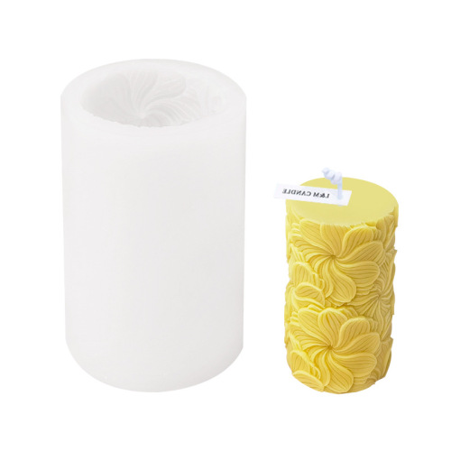Sanxin Sea Wave Cylindrical Scented Candle Silicone Mold for DIY Rose Flower, Gypsum Decorations, and Diffuser Stones – Cylindrical Molding Tool