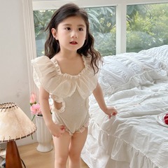 2024 Summer New Girls Beach Sand Stylish One-piece Swimsuit for Kids Baby Girl Sweet Sparkling Bikini