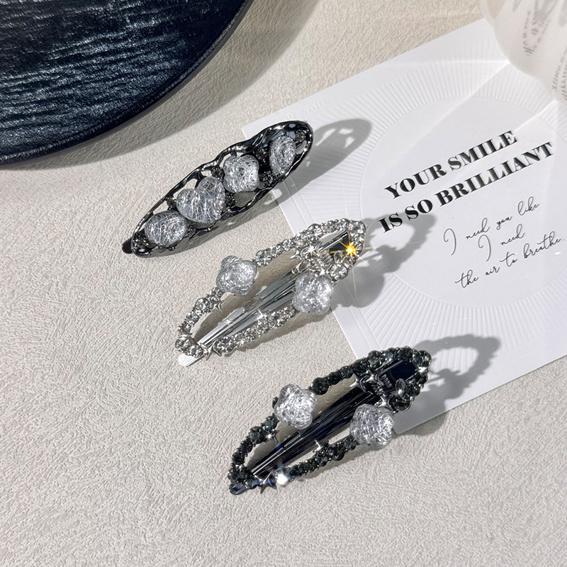 新しい楕円形のヘアピン、ハイエンド、絶妙、甘くてクールな前髪、額の髪、アヒルのくちばしクリップ、女性用の軽い高級サイドクリップヘアピン|undefined