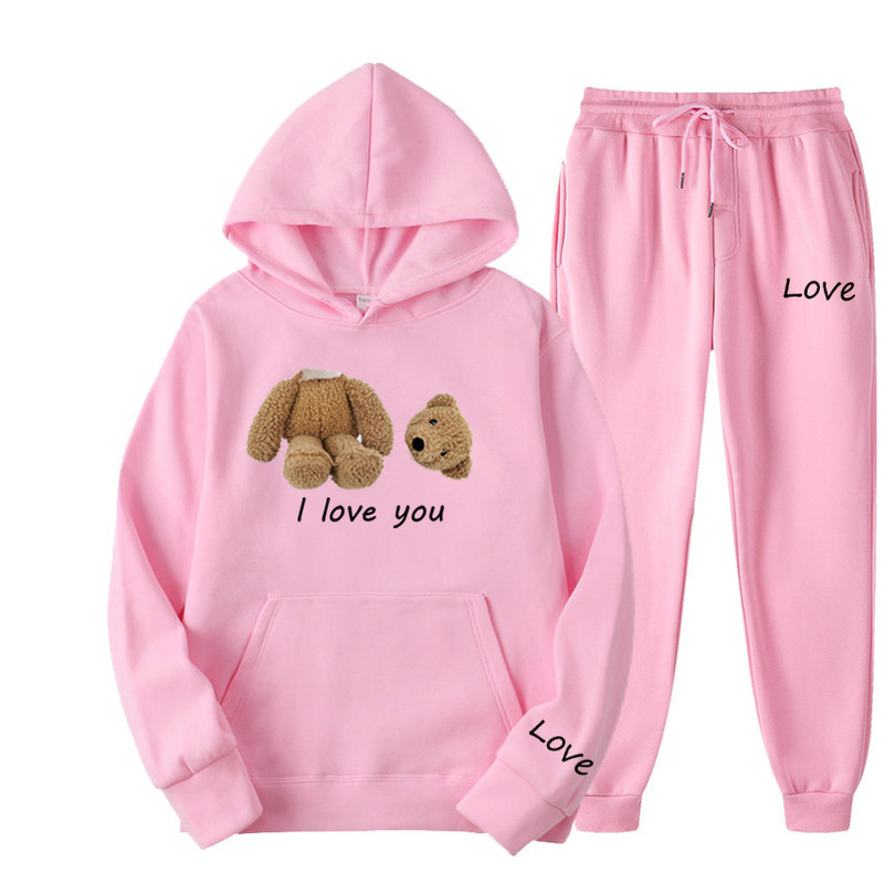 Love Bear Angel Lloveyou Headless Bear Teddy Bear Men's and Women's Plush Hoodie Set Cross-Border Exclusive