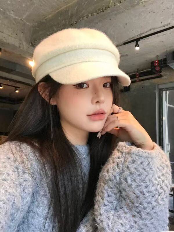 秋冬季百搭羊毛呢贝雷帽子女款韩版休闲气质鸭舌帽英伦复古画家帽|undefined