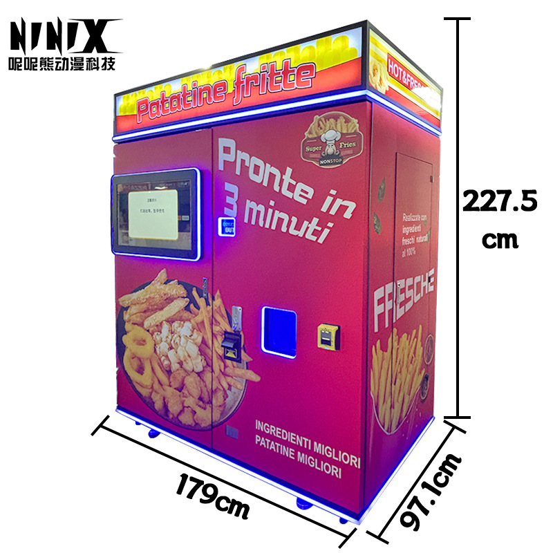 Máquina expendedora automática de papas fritas para grandes centros comerciales Máquina expendedora automática de papas fritas que funciona con monedas