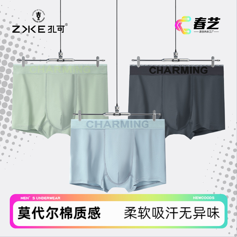 80RC Cotton Men's Underwear Personality Trendy Sports Youth Boys Boxer Underwear Development Youth Underwear