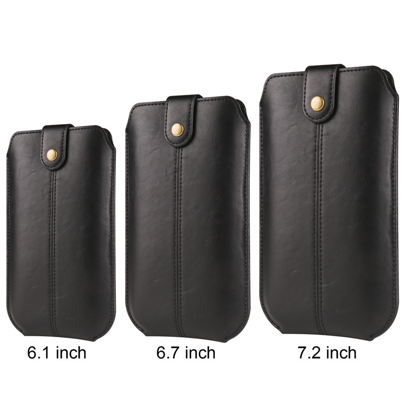 通用超薄疯马纹竖款腰包适用苹果14三星S23翻盖直插挂包手机皮套