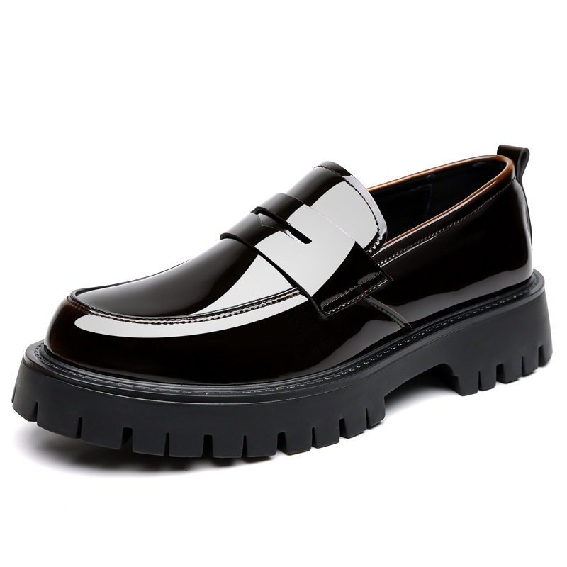 Bốt Martin nam cổ thấp mũi tròn độn đế, phong cách Anh Quốc casual, thoáng khí, chống trượt — Màu nâu, màu đen