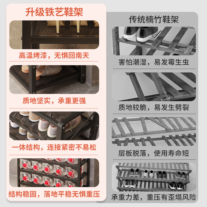 Estantes extremadamente estrechos Estantes multicapa Estantes de piso plegable Estantes de hierro forjado Estantes de almacenamiento Sala de estar Balcón Dormitorio Estantería corta