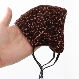 Internet Red Same Velvet Embroidered Small Sequins Stereo Warm Sun Protective Mask Outdoor Wind-proof Cold-proof High Color Value Winter