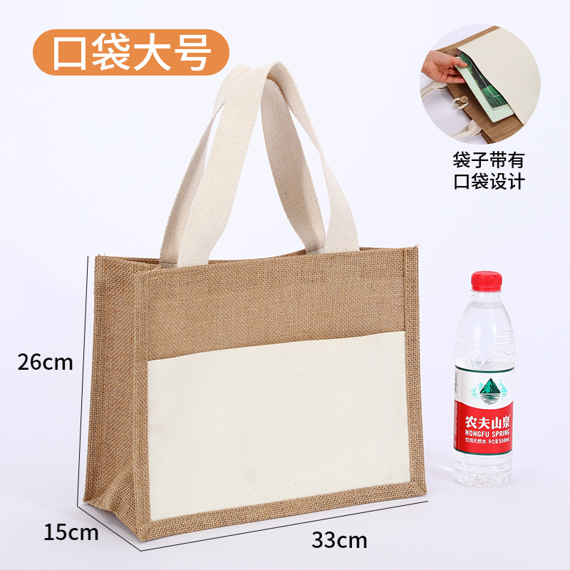 Bolsa de mano logotipo al por mayor moda para salir bolsas de almuerzo de estudiantes bolsas de almuerzo bolsas de regalo bolsas de lino bolsas de lona