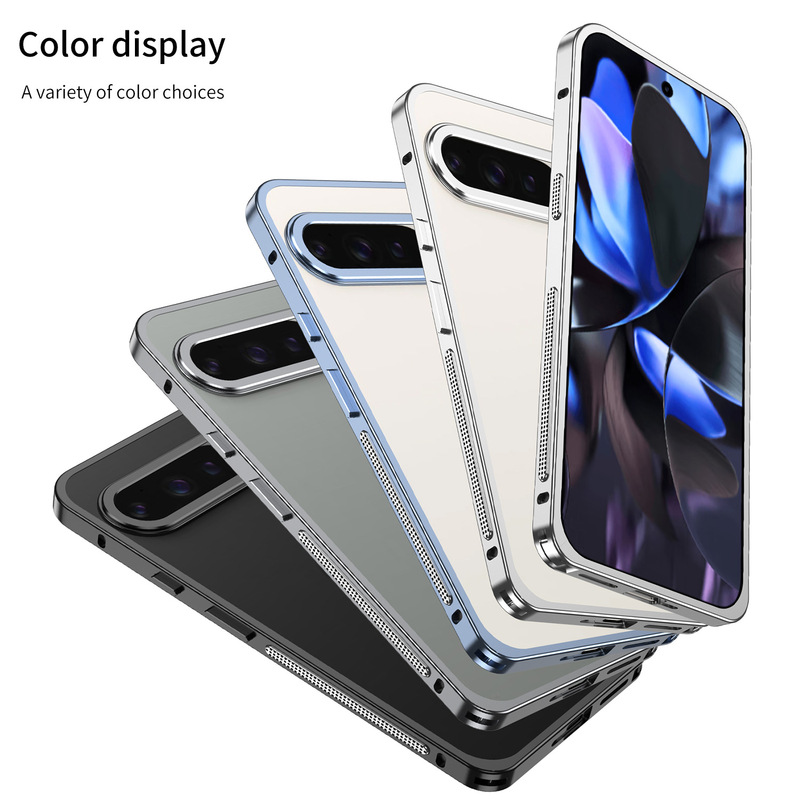 跨境适用谷歌pixel10pro海马扣边框手机壳9proXL金属散热防摔套|undefined