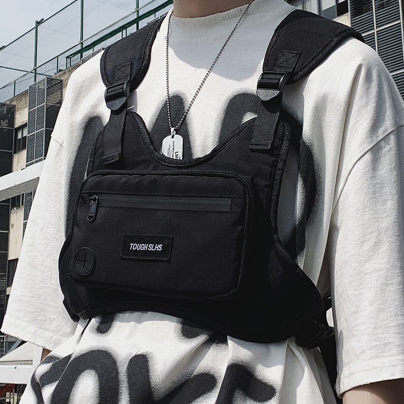 Trendy Brand Tactical Bag Functional Vest Bag Casual Personalized Men's Bag ins Vest Bag Men's Chest Bag Tooling Backpack