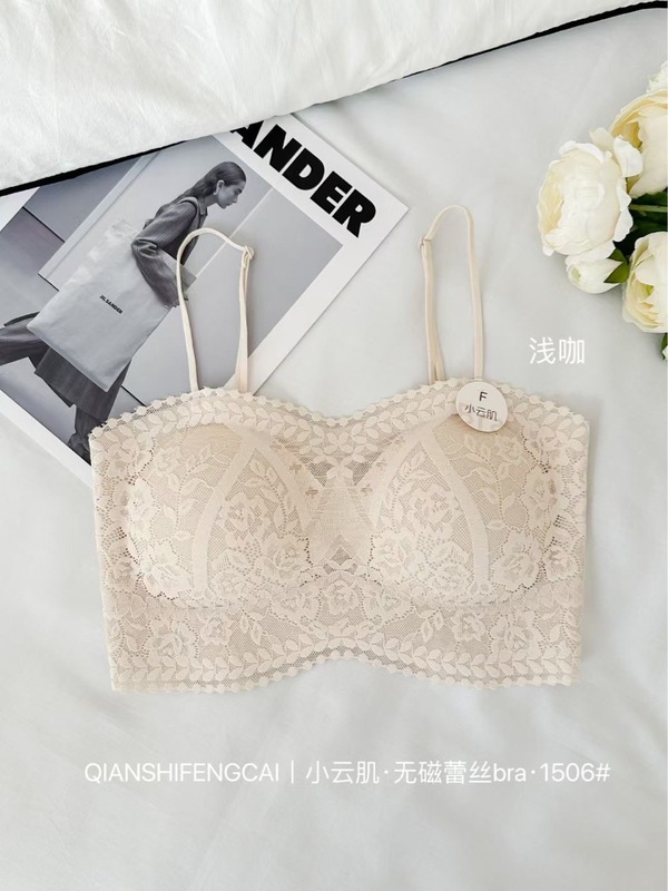 2025 春夏 1506 Xiaoxiangfeng チューブトップレース美しいバック下着女性の小さな胸プッシュアップ通気性と快適なバックレスブラジャー|undefined