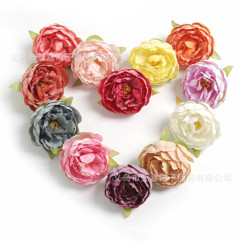模擬牡丹牡丹花頭シルクフラワー結婚式 DIY 頭飾り布花素材アクセサリー写真装飾造花|undefined