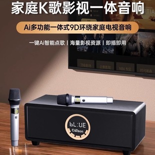 Free Shipping Home KTV Audio suit Microphone Integrated TV K Song Karaoke Projector Wireless Microphone Home