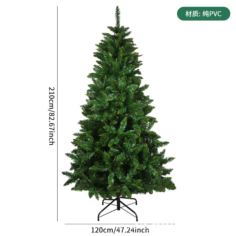 Árbol de Navidad de PVC 1.5 ~ 2.1m árbol verde cifrado árbol de Navidad ambiente del centro comercial decoración escena árbol de aterrizaje