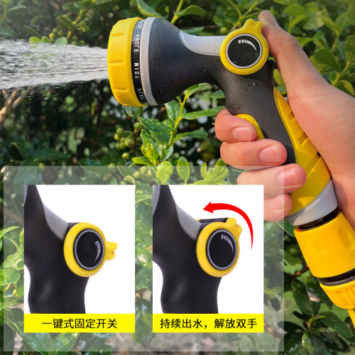 Car Wash High-Pressure Sprinkler Head for Flowers and Vegetables, Garden Flower Water Gun 10-in-1 Car Wash Water Gun with Double Bubble Set