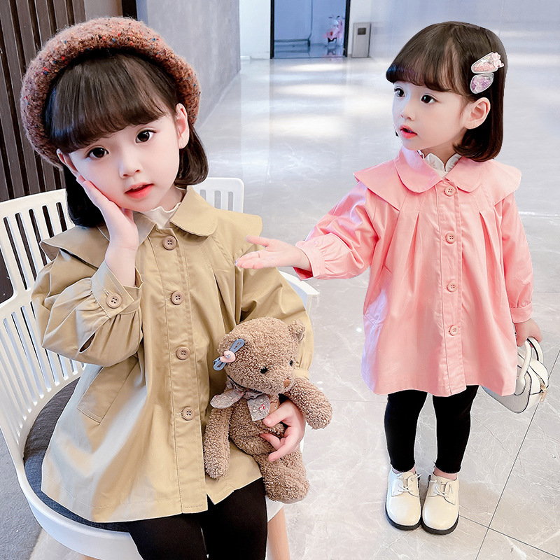 Autumn children's short trench coat for leisure