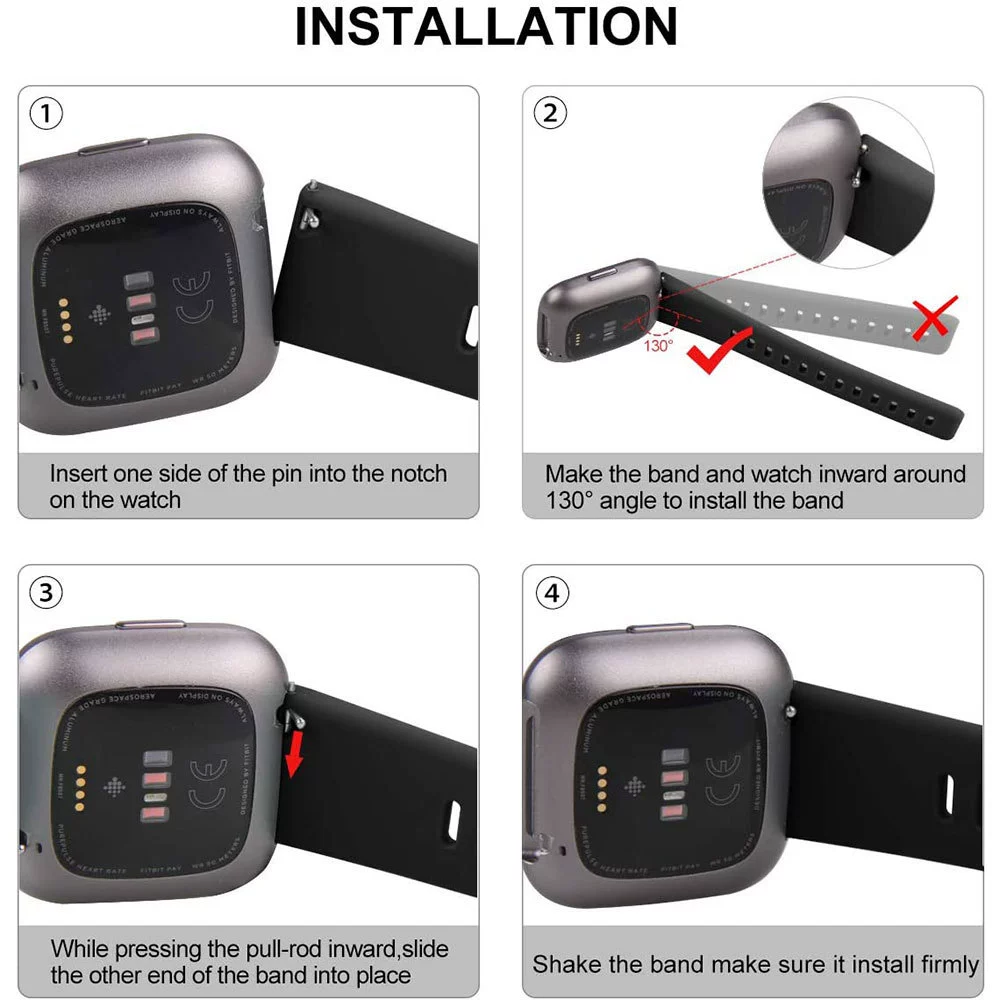 Suitable for Fitbit Versa2 color buckle silicone strap Versa/Versa Lite