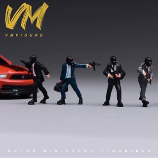 VM 1/64 劫匪系列微缩人偶 手工涂装彩色模型微缩场景沙盘小人偶