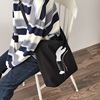 wholesale goods in stock portable black canvas Bag adjust Shoulder strap Inclined shoulder bag leisure time literature Versatile student schoolbag