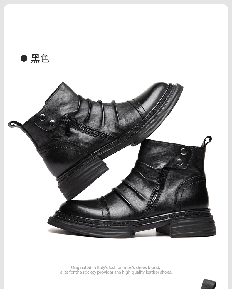 Men's Boots High Top Leather Workwear Winter Casual Mid Top Casual
