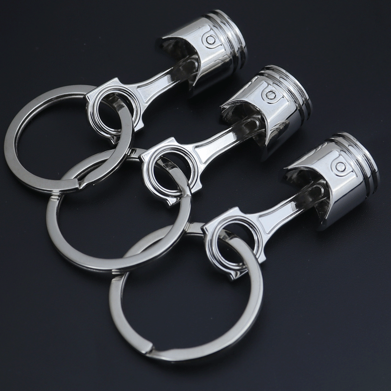 New cross-border car engine piston key chain pendant car modification creative small gift lettering logo
