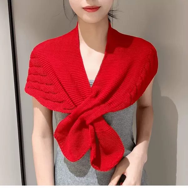 Fish Tail Knit Shawl for Layering, Summer Air Conditioning Vest, Neck Protection, Fish Tail Shawl, Faux Collar, Elegant
