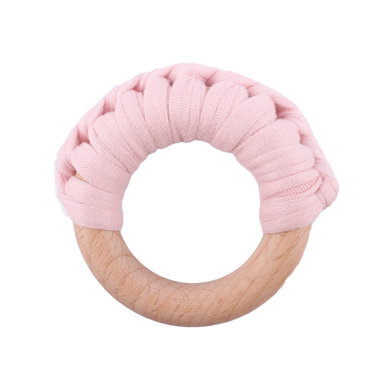Nuevo bebé suministros hechos a mano de algodón tejido creativo bebé Beech anillo mordedura molar juguete mano