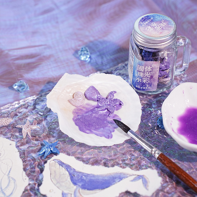 Poetic solid pearlescent watercolor Ocean Beach series special art painting pigment girl heart manicure watercolor Poetic solid pearlescent watercolor Ocean Beach series special art painting pigment girl heart manicure watercolor