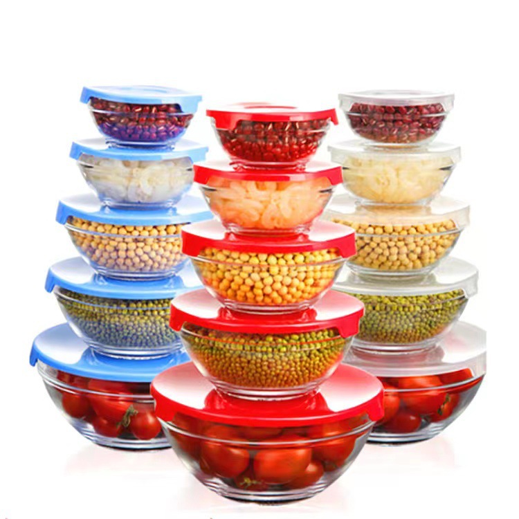 密封保鲜碗五件套808五福碗微波炉保鲜碗套装食品密封盒便当饭盒