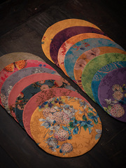 Old Material Aromatic Yunquan Satin Round Dry Bubble Tea Mat, New Chinese Style High-end Zen Concept Double-sided Insulated Retro Tablecloth Tea Cloth