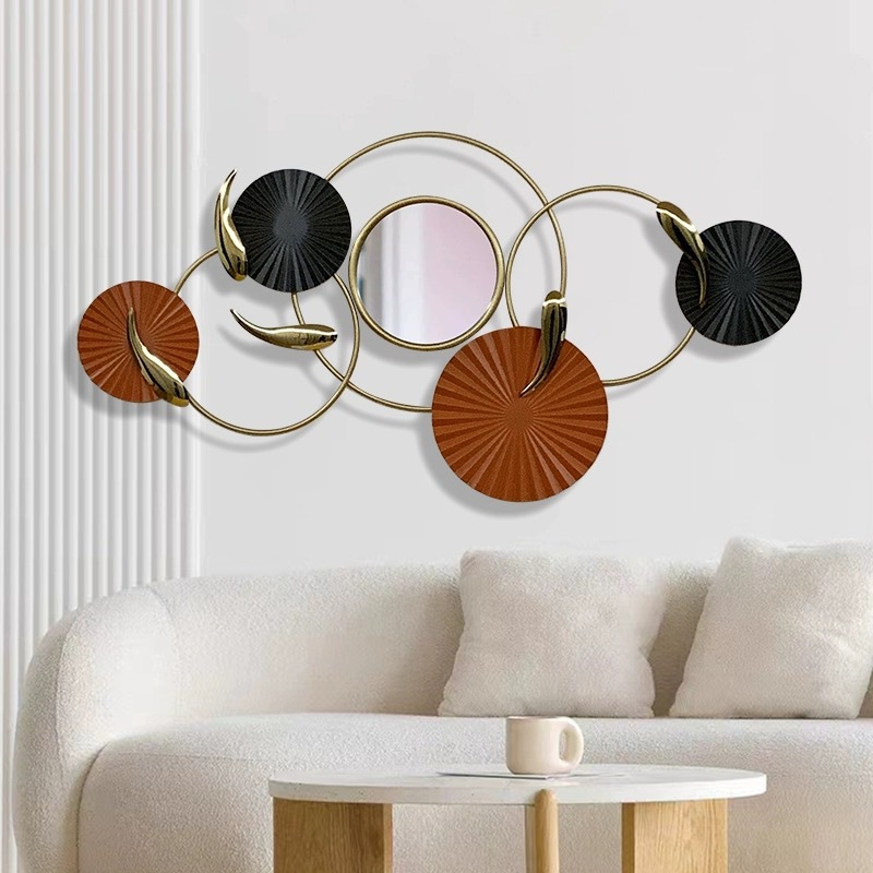 Reloj de pared colección comedor sala de estar moderna Luz de lujo reloj decorativo comedor reloj de hierro colgante pintura tridimensional reloj de pintura decorativa