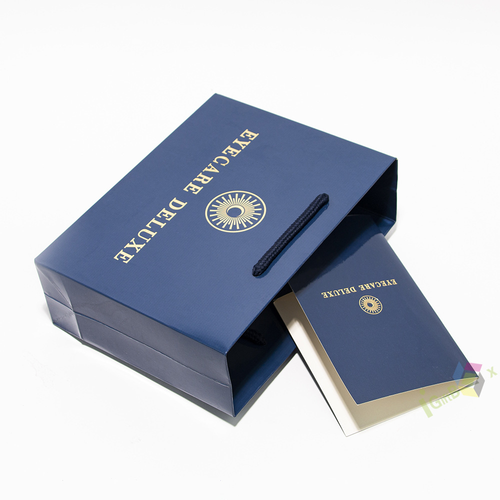 工厂定 制包装盒小尺寸太阳镜金箔纸袋包装，带绳手柄，用于眼罩