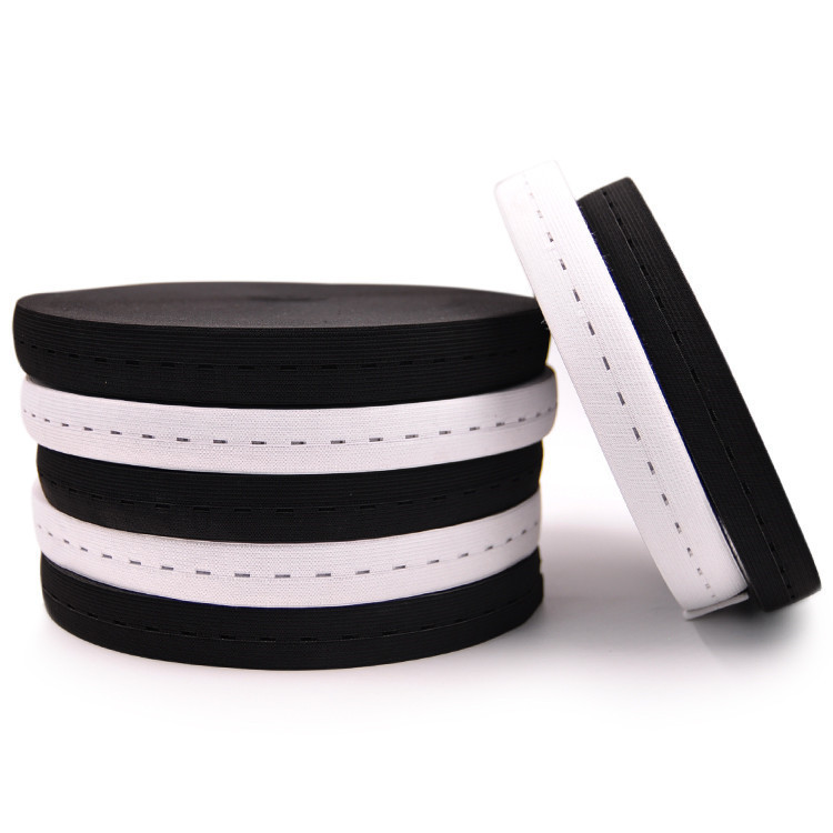 黑白可调节扣眼松紧带宝宝孕妇服装辅料宽橡筋弹力带扣子纽扣孔