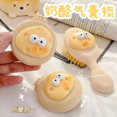 漫画風のかわいいチーズ型エアバッグコーム、ふわふわエアマット鏡付きコーム、ソフトガール向け携帯マッサージコーム、ミニ小型携帯タイプ