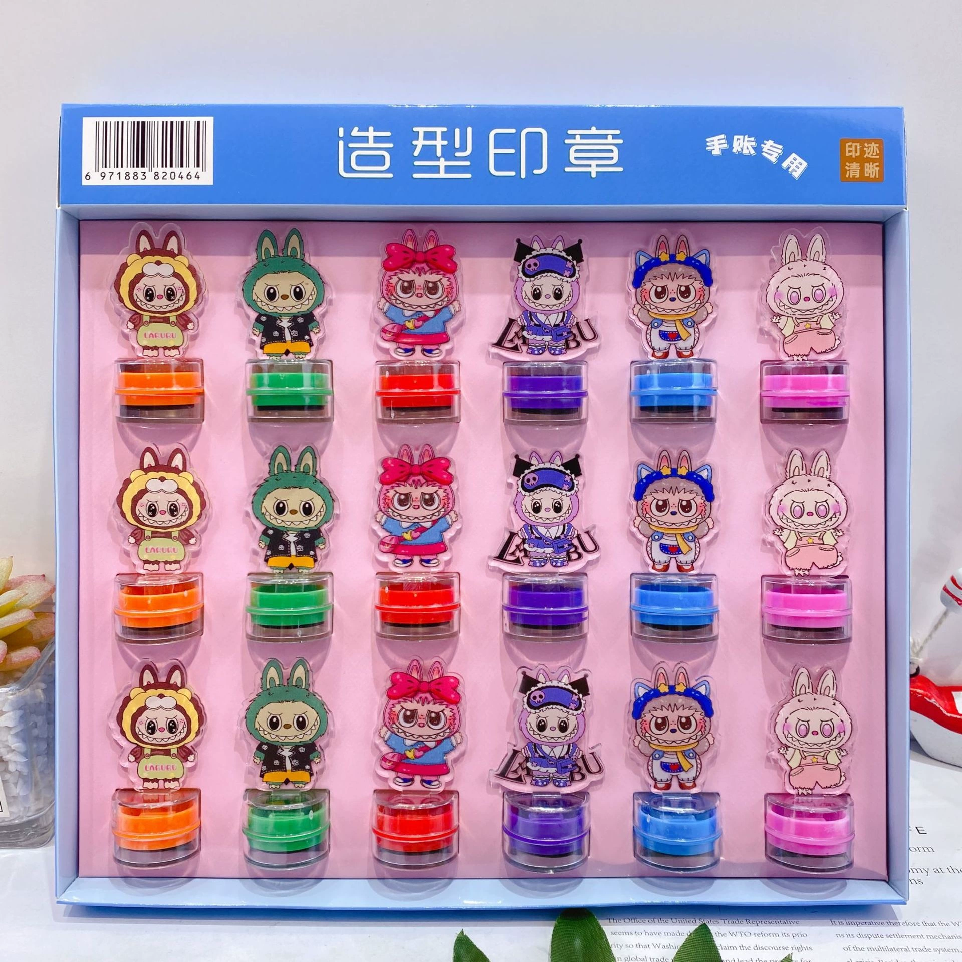 Новая акриловая печать Labubu, креативная экспортная детская награда, маленькая печать, поощрительный штамп для детского сада