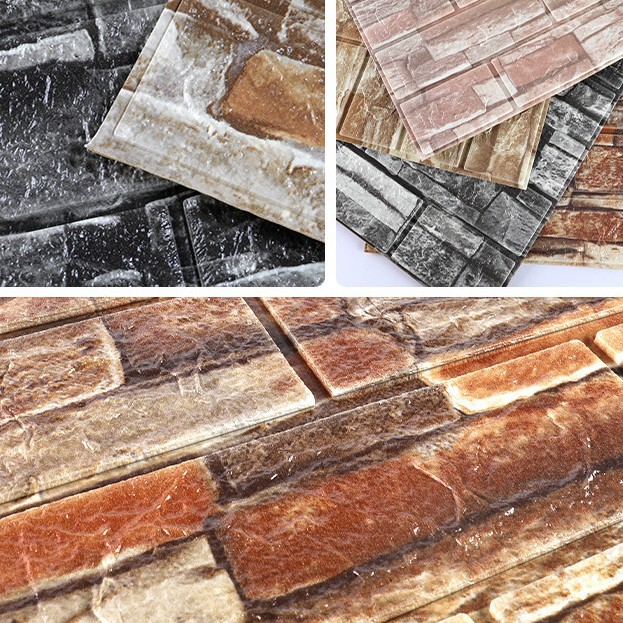 Transfronterizo 3D pared estereoscópica ladrillo autoadhesivo papel de pared espuma XPE 35 * 38.5 tamaño pequeño decoración autoadhesivo decoración de pared