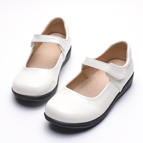 Children's Leather Shoes Black Korean Version Formal Performance Shoes for Older Children Student Etiquette Shoes with Glossy Surface Soft Sole Children's Shoes