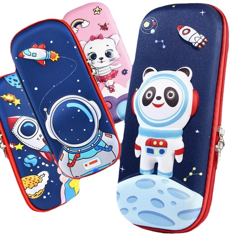 Venta al por mayor caja de papelería caja de lápices 3D jardín de infantes estudiante de escuela primaria bolsa de lápiz multifuncional caja de papelería infantil tridimensional de gran capacidad