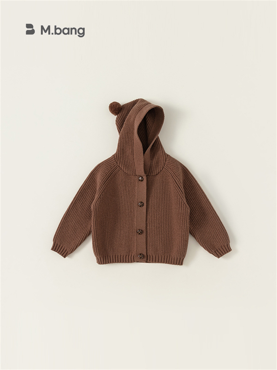 Youbao ropa para niños suéter para niños primavera y otoño niños y niñas cárdigan de punto con capucha de color sólido chaqueta para niños QY82005